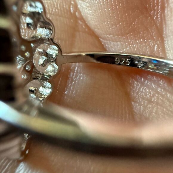 Sterling Silver Elegant Blue Sapphire CZ Marquise Design Ring New - Picture 5 of 6